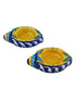Blue Pottery T-Light Holder Set Of 2 Pcs.